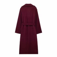 woolen double-breasted trench coat - Thumbnail 2