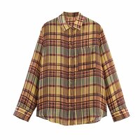 Urban casual top linen plaid shirt - Thumbnail 2