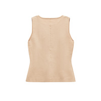 Fashionable A-line buttoned round neck sleeveless vest - Thumbnail 2