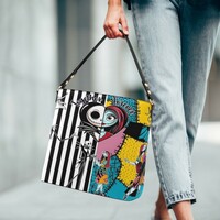 Nightmare Before Christmas Jack & Sally Pop Art Patchwork Leather Bucket Bag | Free Ship  JTPRT - Thumbnail 2