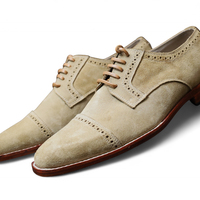 Crafted Leather Men Genuine Suede Leather Oxford Lace up Dress Shoes - Thumbnail 2