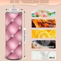 Luxe Pink Tufted Velvet Diamond Pattern 20oz Tumbler | Free Ship - Thumbnail 1