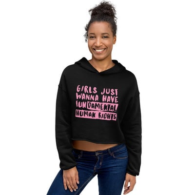 Womens rights/ human rights crop hoodie
