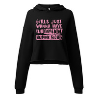 WOMENS RIGHTS/ HUMAN RIGHTS Crop Hoodie - Thumbnail 1