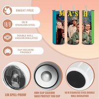 M*A*S*H TV Show Tumbler, 20oz Skinny Tumbler, Retro TV Show Merchandise, Hawkeye Pierce, Hot Lips Houlihan | Free Ship  - Thumbnail 2