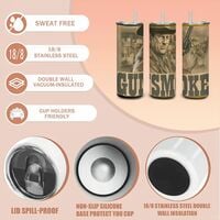 Gunsmoke TV Show Tumbler, Marshal Matt Dillon 20oz Skinny Tumbler, Classic Western Merchandise, James Arness | Free Ship - Thumbnail 2