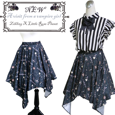 【 a visit from a vampire girl】dark pointed tail skirt s/m size