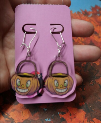 Vintage Pumpkin Bucket earrings