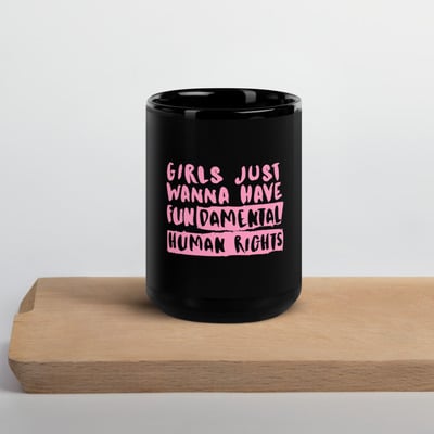 Girls fundamental rights coffee cupblack glossy mug