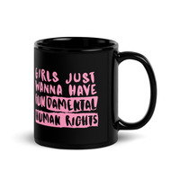 GIRLS FUNDAMENTAL RIGHTS COFFEE CUPBlack Glossy Mug - Thumbnail 1
