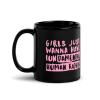 GIRLS FUNDAMENTAL RIGHTS COFFEE CUPBlack Glossy Mug - Thumbnail 3