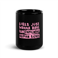 GIRLS FUNDAMENTAL RIGHTS COFFEE CUPBlack Glossy Mug - Thumbnail 4