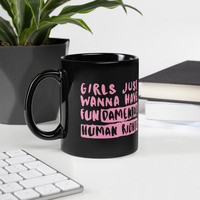 GIRLS FUNDAMENTAL RIGHTS COFFEE CUPBlack Glossy Mug - Thumbnail 5