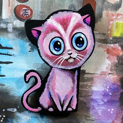 Aluminum starch kitty magnet