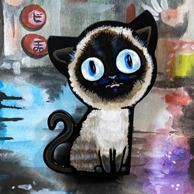 Pork chop kitty magnet