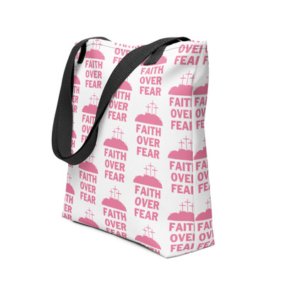 Faith over fear tote bag