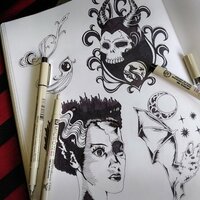 Bat & Moon Lace Coffin Goth Sew-on Patches - Thumbnail 3