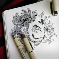 Fox Mask with Chrysanthemum, Bats & Skulls Japanese Goth Sew-on Patches - Thumbnail 5