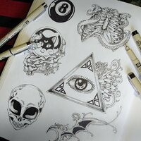 Little Gray Alien Skull Cyberpunk Sew-on Patches - Thumbnail 3