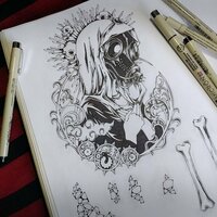 Bones Goth Punk Sew-on Patch Sets - Thumbnail 4