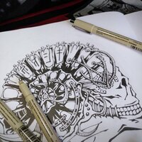 Mechanical Ammonite Skull Cyberpunk Sew-on Patches - Thumbnail 8