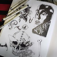 Skull with Moth Wings & Crow Skulls Goth Punk Sew-on Patches - Thumbnail 6