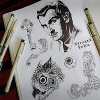 Vincent Price & Bat Wings Horror Punk Sew-on Patches - Thumbnail 3