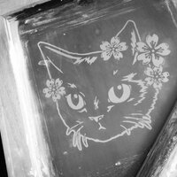 Japanese Black Cat & Sakura Sew-on Patches - Thumbnail 5