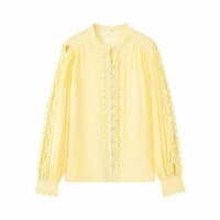 Street Fashion Lace Trim Shirt Top - Thumbnail 2