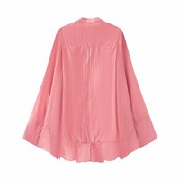 Loose batwing sleeves Chinese collar ruffled shirt - Thumbnail 1