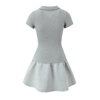 POLO collar knitted stitching tennis skirt women's short A-line dress - Thumbnail 1