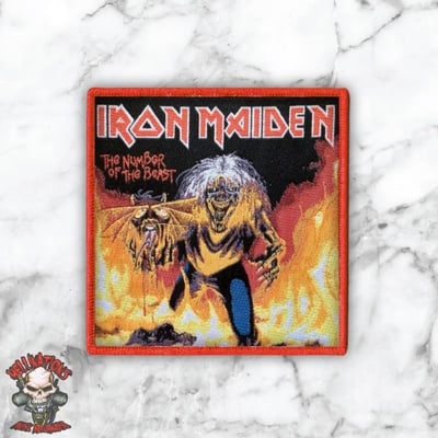 The number of the beast square woven patches