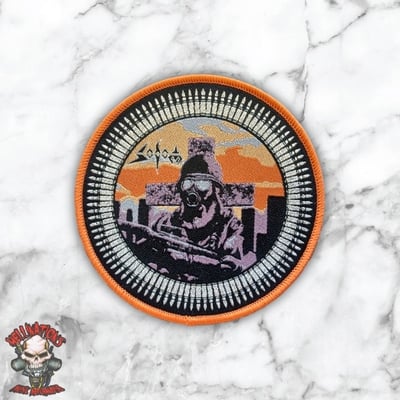 Sodom round woven patches