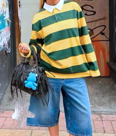 YELLOW & GREEN POLO SWEATSHIRT