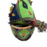 XXL Berber Basket Vintage Handwoven Berber basket Vintage Moroccan Berber Wool Lidded Basket  - Thumbnail 5