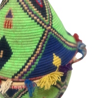 XXL Berber Basket Vintage Handwoven Berber basket Vintage Moroccan Berber Wool Lidded Basket  - Thumbnail 7