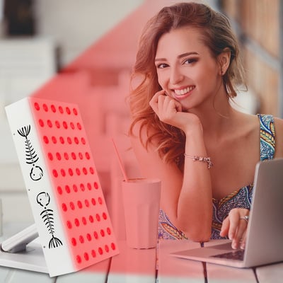 Led beauty therapy light 300w – red & infrared light therapy lamp 660nm/850nm dual control for skin care & pain relief (white/black)