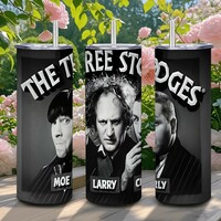​The Three Stooges Tumbler, Moe Larry Curly 20oz Skinny Tumbler, Classic Comedy Merchandise, Nyuk Nyuk Nyuk! - Thumbnail 3