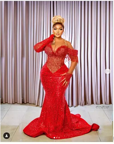 Aso Ebi Mermaid Prom Dress Beaded Crystals Evening Formal Party Second Reception Birthday Engagement Gowns Dresses 