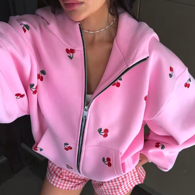 Cherry zip jacket