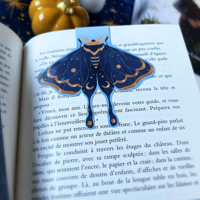 Marque-page phalène bleu