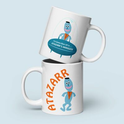 Cute alien magical flying mug