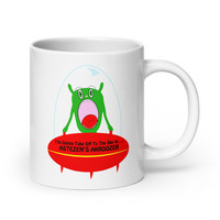 Cheerful Alien Space Car Mug - Thumbnail 2