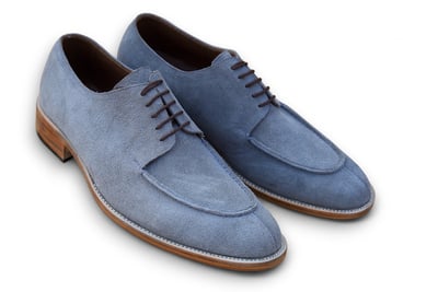 Crafted Leather Handmade Men Gray Suede Leather Oxford Lace up Dress Shoes