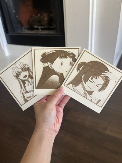 Wooden Polaroids - Signed/Autographed - Yuki/Sakura/Fine