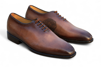 Crafted Leather Handmade Men Brown Leather Oxford Lace up Dress Shoes