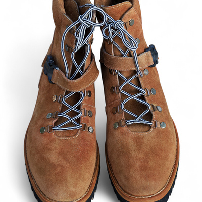 Crafted leather classic men brown suede leather ankle high lace up boot