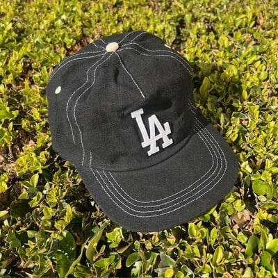 Black la hemp cotton hat