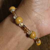 SHELLS ON THE BEACH🐚⛱️  BRACELET💫 (MUSTARD) READY-MADE⏳️🎨 By Nubian Collection Artwear 👑  - Thumbnail 1