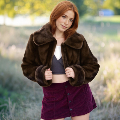 Elegant faux fur effect jacket